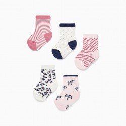 PACK 5 PAIRS OF SOCKS FOR BABY GIRL 'TIGRESS', MULTICOLOR