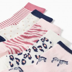 PACK 5 PAIRS OF SOCKS FOR BABY GIRL 'TIGRESS', MULTICOLOR