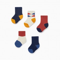 PACK 5 PAIRS OF SHORT SOCKS FOR BABY BOYS, MULTICOLOR