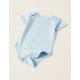 PACK OF 4 SHORT SLEEVE BODIES FOR BABY AND NEWBORN 'HAPPY', BLUE