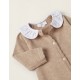 MESH BABYGROW WITH CASHMERE WITH FEET FOR NEWBORN, BROWN