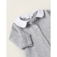 MESH BABYGROW WITH CASHMERE WITH FEET FOR NEWBORN, GRAY