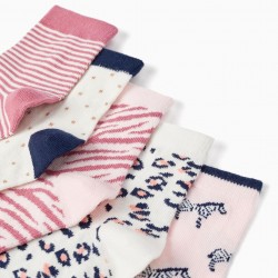 PACK OF 5 PAIRS OF SOCKS FOR GIRLS 'TIGRESS', MULTICOLOR