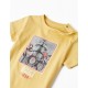 COTTON T-SHIRT FOR BABY BOY 'BEAGLE', YELLOW