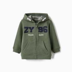JACKET WITH ZIP AND HOOD FOR BABY BOY 'ZY 96', GREEN