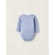PACK 4 BODYSUITS FOR BABY AND NEWBORN 'TRAINS', BLUE/WHITE