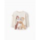 BABY GIRL LONG SLEEVE COTTON T-SHIRT 'CHIP & DALE', PINK