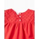 COTTON T-SHIRT WITH EMBROIDERY FOR BABY GIRL, RED