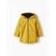 RUBBER PARKA WITH FUR FOR BABY BOY 'SKATER', YELLOW/DARK BLUE