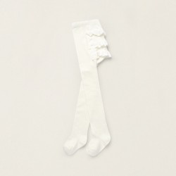 LACE TIGHTS FOR BABY GIRL, WHITE