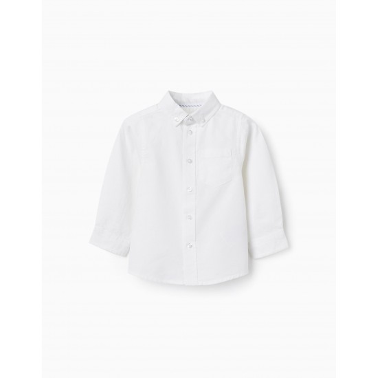 CLASSIC COTTON SHIRT FOR BABY BOY, WHITE