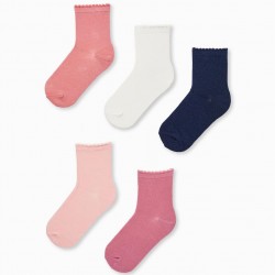 PACK 5 PAIRS OF SOCKS FOR GIRLS, MULTICOLOR