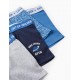 PACK OF 4 BOXERS FOR BOYS 'OUT OF THIS WORLD - STARS', BLUE/GRAY