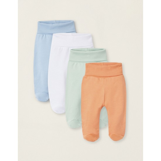 PACK 4 BABY FOOTED PANTS 'EXTRA COMFY', MULTICOLOR
