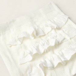 LACE TIGHTS FOR BABY GIRL, WHITE