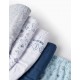 PACK OF 5 BOYS' COTTON BRIEFS 'SPORTS', WHITE/BLUE/GRAY