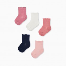 PACK OF 5 PAIRS OF SOCKS FOR BABY GIRLS, MULTICOLOR
