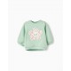 BABY GIRL'S COTTON SWEATER 'FLOWER', GREEN
