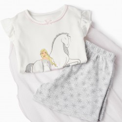 PAJAMAS WITH TULLE COVER AND GLITTER FOR GIRLS 'ELSA', WHITE/GREY