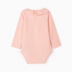 BODY WITH RUFFLE FOR NEWBORN, PINK