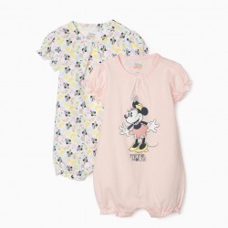 2 BABYGROWS FOR BABY GIRL 'MINNIE MOUSE', PINK/WHITE