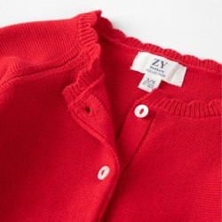 KNIT COAT FOR NEWBORN, RED