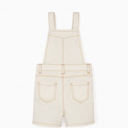 DENIM DUNGAREES FOR BABY BOY, WHITE
