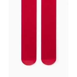 GIRL'S PLAIN TIGHTS, RED