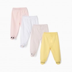 4 FEET PANTS FOR BABY GIRL 'ANIMALS', MULTICOLOR