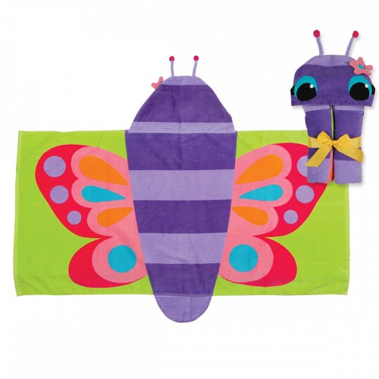 HOODED TOWELS PONCHO  - BUTTERFLY