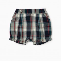 CHECKERED SHORTS FOR BABY GIRL 'B & S', MULTICOLOR