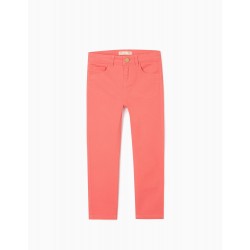 GIRL'S TWILL TROUSERS, PINK