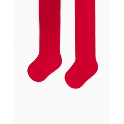KNITTED TIGHTS FOR BABY GIRL, RED