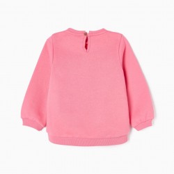 COTTON SWEAT FOR BABY GIRL 'PRINCESS', PINK