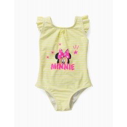 SWIMSUIT FOR BABY GIRLS, 'MINNIE MOUSE', YELLOW/WHITE