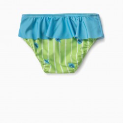 BATHING BRIEFS FOR BABY GIRL, GREEN AND BLUE