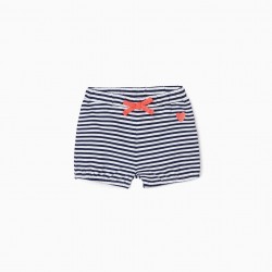 BABY GIRL'S STRIPED SHORTS, BLUE/WHITE