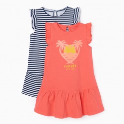2 DRESSES FOR BABY GIRL 'GOOD VIBES', MULTICOLORED