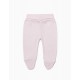 PACK 2 PANTS WITH FEET FOR NEWBORN, WHITE AND PINK