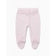 PACK 2 PANTS WITH FEET FOR NEWBORN, WHITE AND PINK