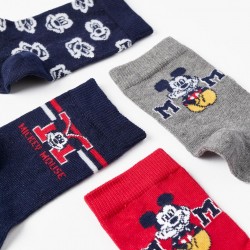 PACK OF 4 PAIRS OF BOYS' SOCKS 'MICKEY', MULTICOLOR