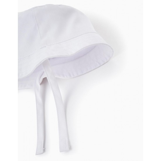 COTTON HAT FOR BABY AND NEWBORN, WHITE