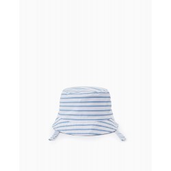 STRIPED HAT FOR BABY AND NEWBORN, WHITE/BLUE