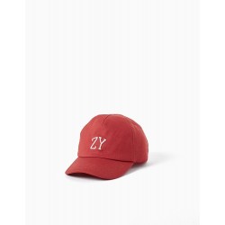 'ZY' BOY'S COTTON CAP, BRICK RED