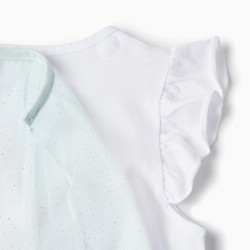 PAJAMAS WITH REMOVABLE TULLE COVER FOR GIRLS 'FROZEN', WHITE/GREEN